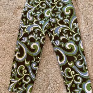 Talbots Y2K Brown Paisley Crop Pants
